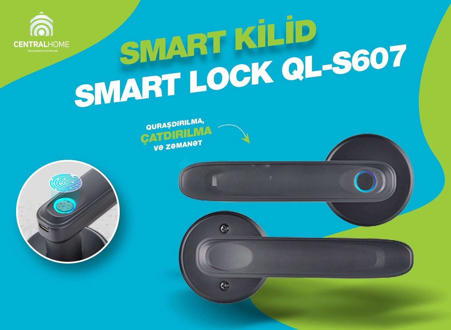 Ağıllı qapı kilidi Smart Lock QL-S607 — Bakı