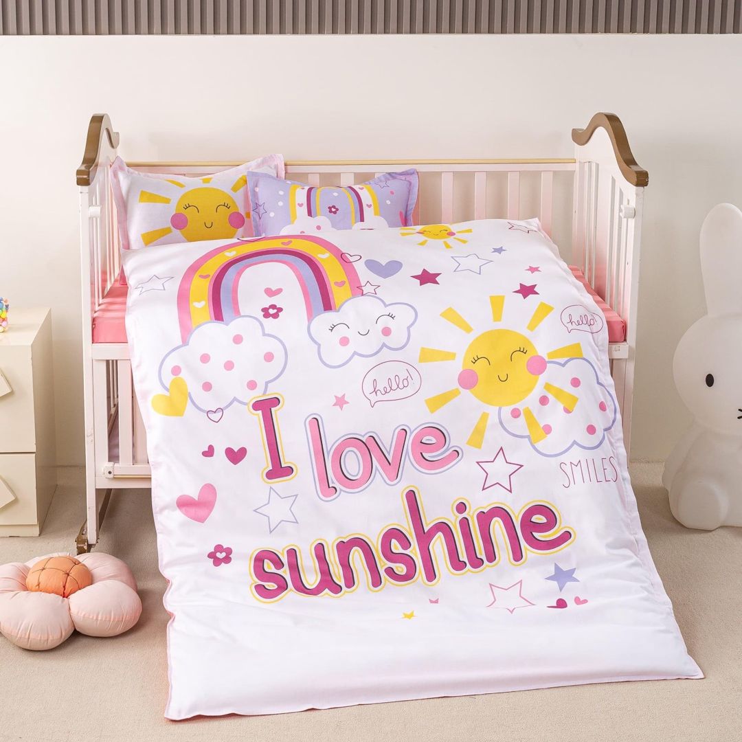 Yataq dəsti Annaberry Sateen Bebe, yorğan üzü 100x150, döşək örtüyü 110x160, yastıq üzü 35x45 (2 ədəd), 100% sateen, yumşaq, nəfəsalan - BL0690 — Mallar, Bakı