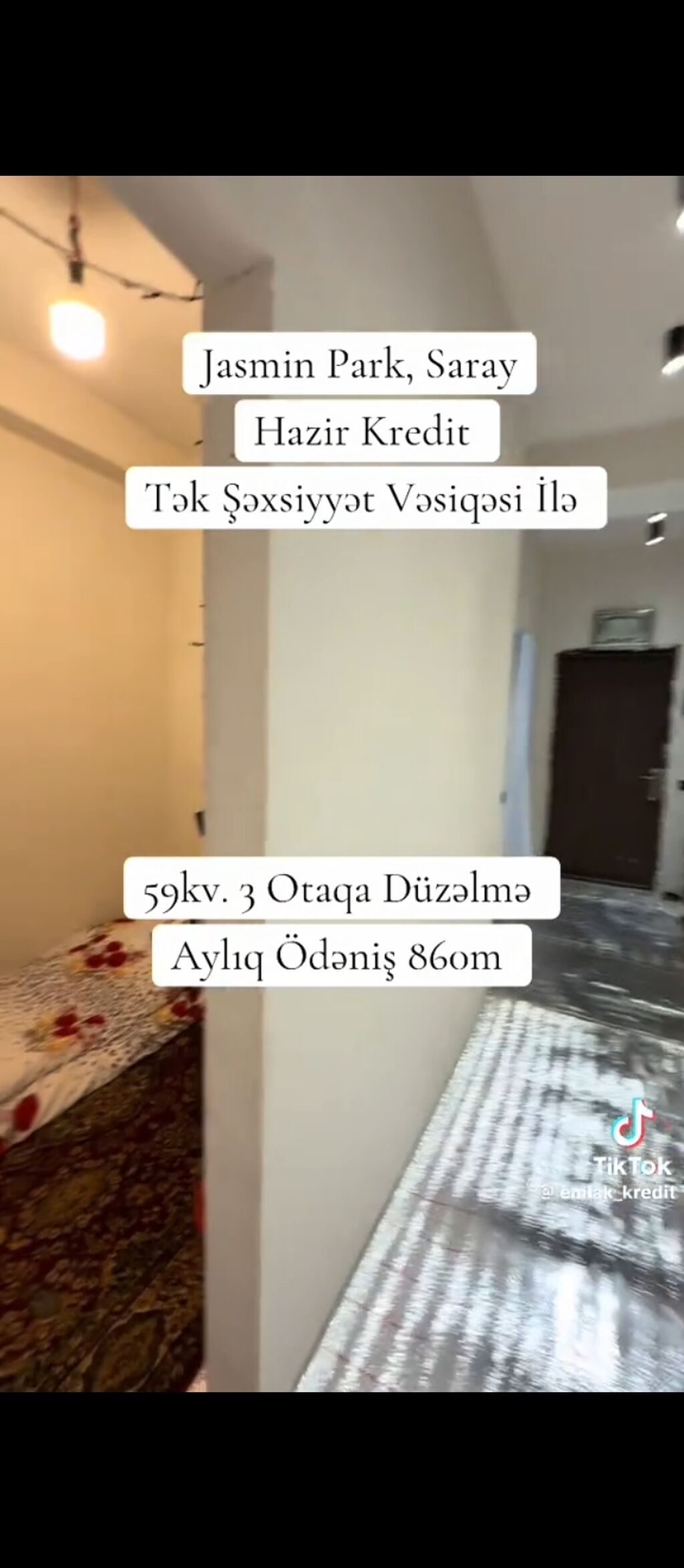 3 otaqlı, Yeni tikili, 60 kv. m — Mənzil, Saray (10)