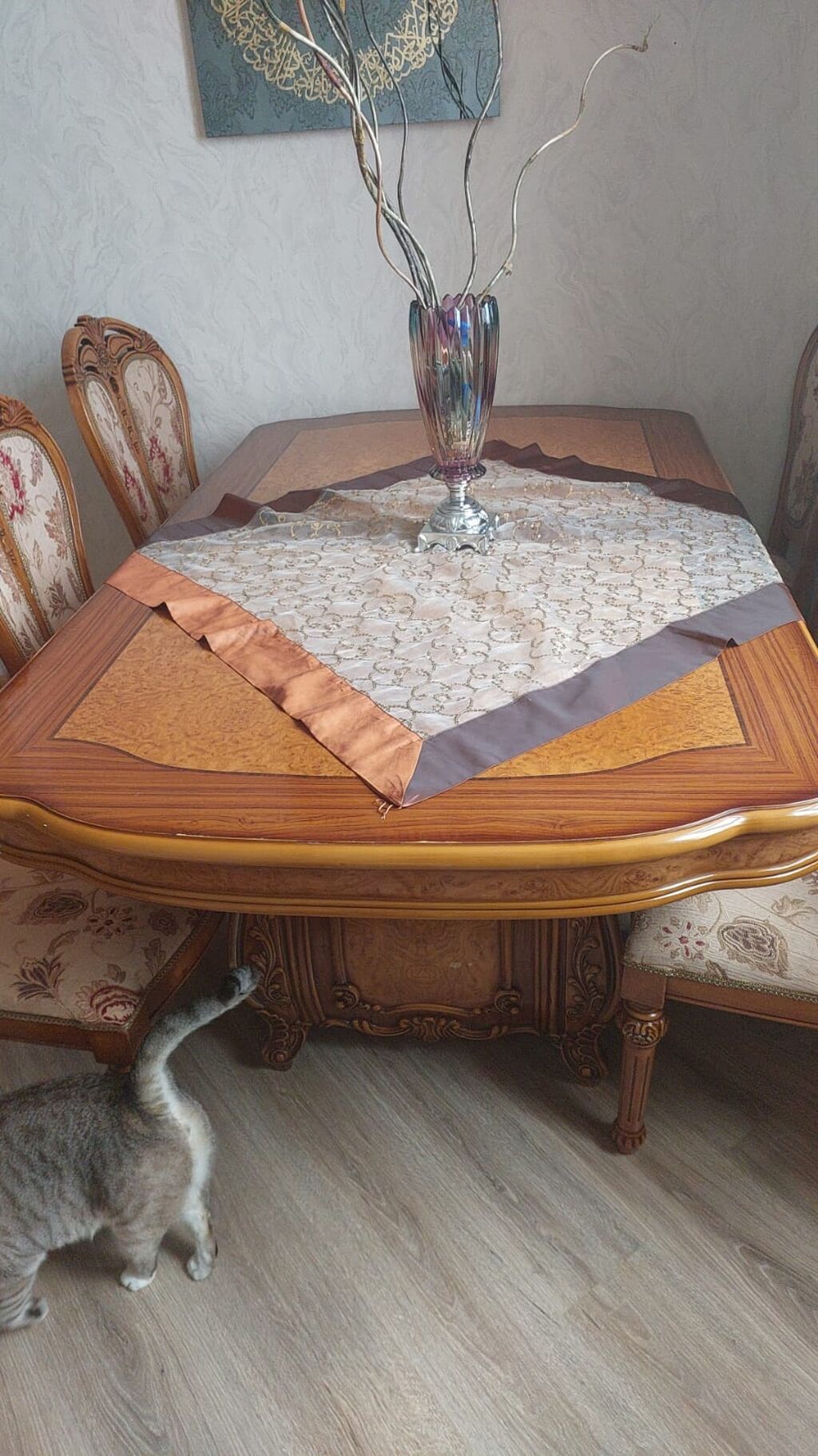 Qonaq masası, İşlənmiş, Açılan, Oval masa — Masalar, Xırdalan (2)