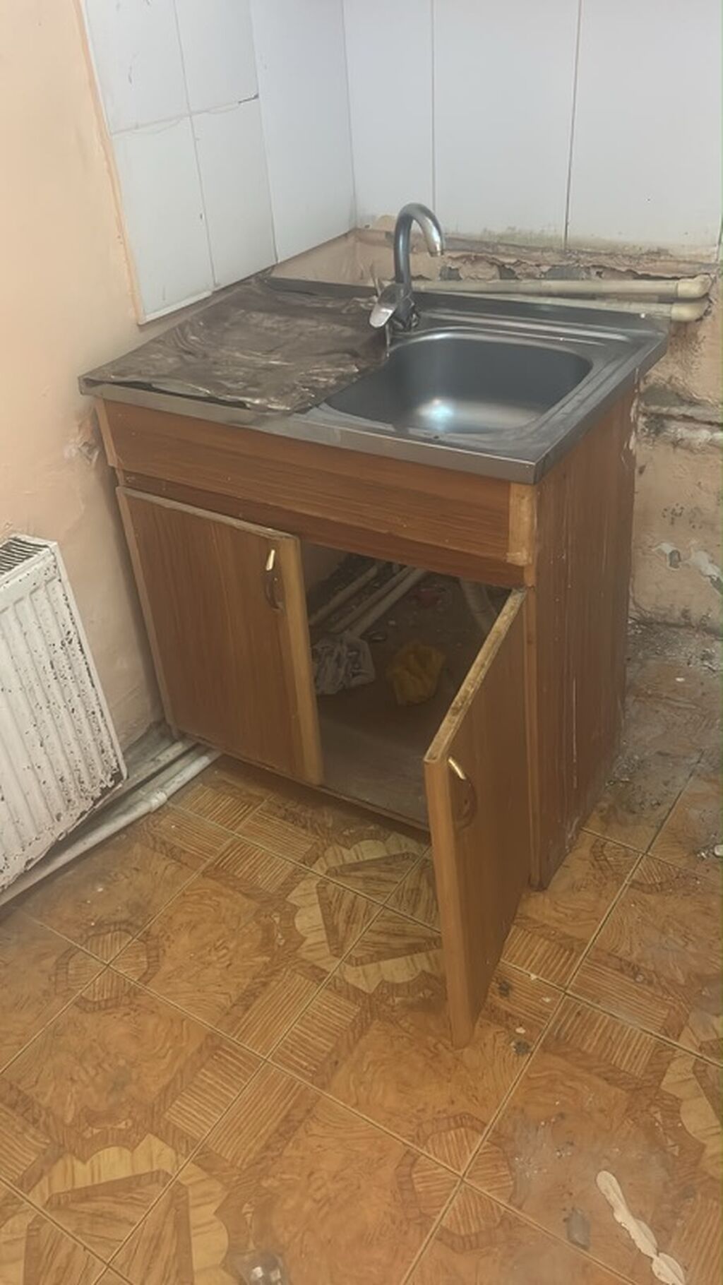 Mətbəx mebel dəsti - Üst dolablar: 3 modul, taxta teksturalı — Mətbəx mobilyası, Bakı (2)