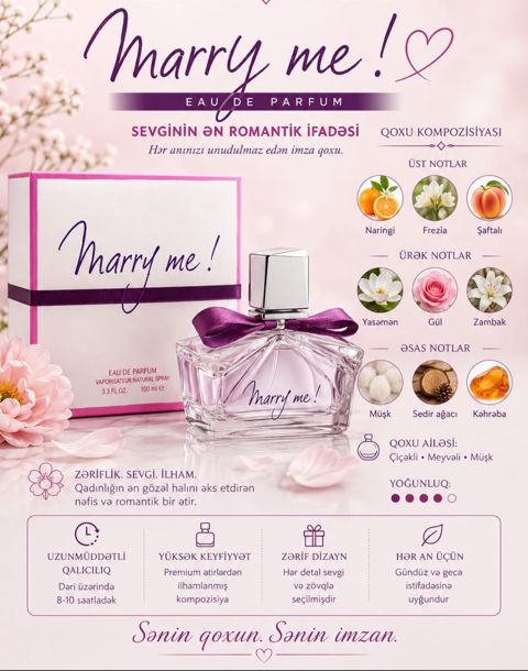 No Brand Marry Me qadınlar üçün ətir suyu, 100 ml — Bakı