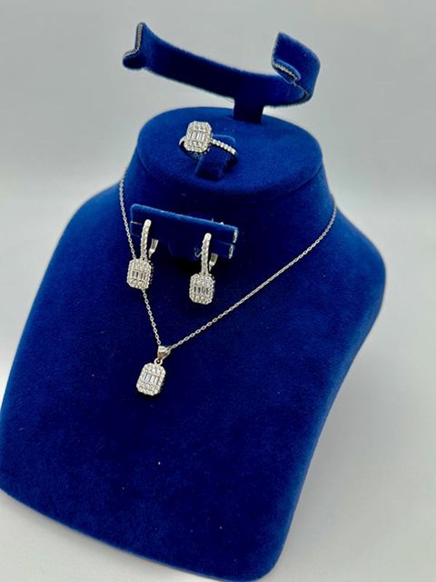 Zinət dəsti boyunbağı, sırğa və üzük Lavelle Jewellery LVL_143, gümüş 925 əyar — Bakı