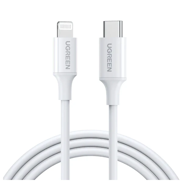 Ugreen US171 Usb-c to Lightning M/M Cable 1m White 10493 — Bakı