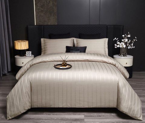 Yataq dəsti Annabery 8027, yorğan üzü 160x220 sm, mələfə 180x240 sm, yastıq üzü 50x70 sm, satin, bej — Bakı