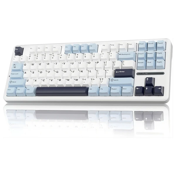 Aula F87 Gasket Gray Wood Switch V3 Mechanical Keyboard — Mallar, Bakı