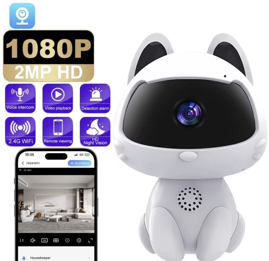 K9 HD WiFi Kamera – V380 Pro tətbiqi ilə - 1080P (2MP) HD görüntü — Surveillance sistemləri, Bakı (4)