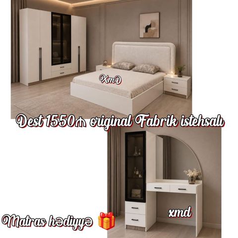 Yataq otağı mebel dəsti – original fabrik istehsalı Dəst tərkibi — Bakı