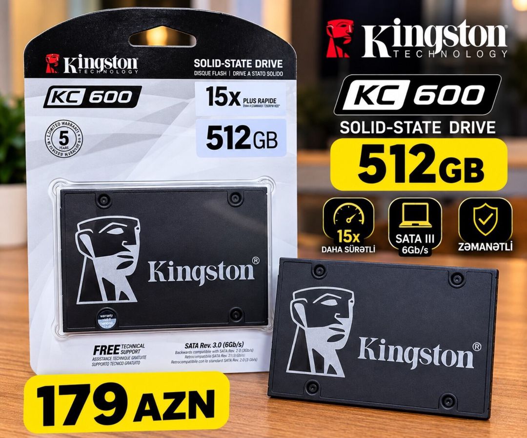 Kingston KC600 15X 512Gb — Kompüterlər və noutbuklar, Bakı