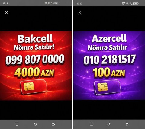 Satışda eksklüziv mobil nömrələr: - Bakcell nömrə: 099 807 0000 — Xırdalan