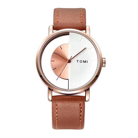Qol saatı Tomı T080 Hollow Design Half See-through Unisex Quartz Watch Rose — Bakı