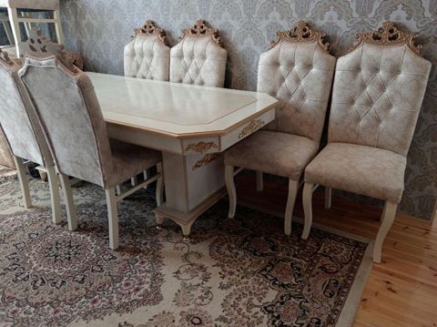 Klassik üslubda yemək otağı dəsti ünvan bine - Dəst tərkibi: iri — Bakı