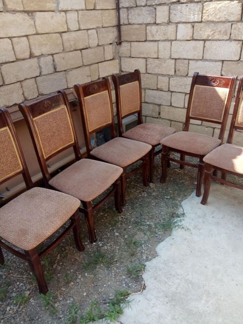 Qonaq otağı üçün, İşlənmiş, Açılmayan, Dördbucaq masa, 6 stul — Bakı
