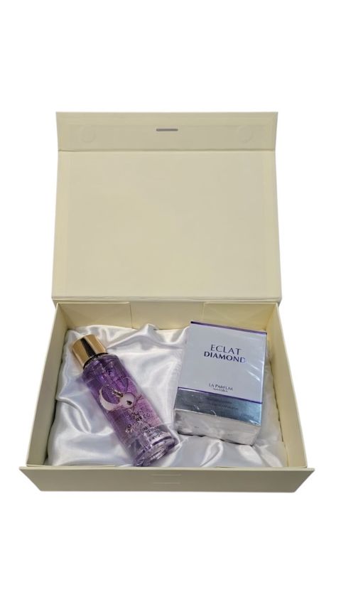 Ətir dəsti qadınlar üçün La Parfum Gallery Eclat Diamond ətir suyu qadınlar üçün 100 ml, bədən misti Clavdio Eclat 180 ml — Bakı