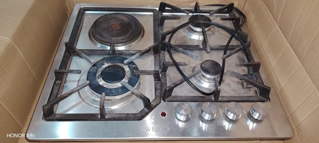 Qaz-elektr plitəsi – 60 sm, 4 gözlü (3 qaz + 1 elektrik) — Plitələr, Digah