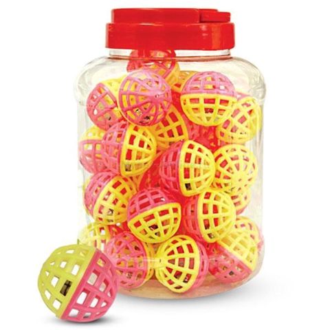 Pişiklər üçün oyuncaq Triol 3825 Top-şax-şax, sarı-çəhrayı, plastik, 40 mm — Bakı