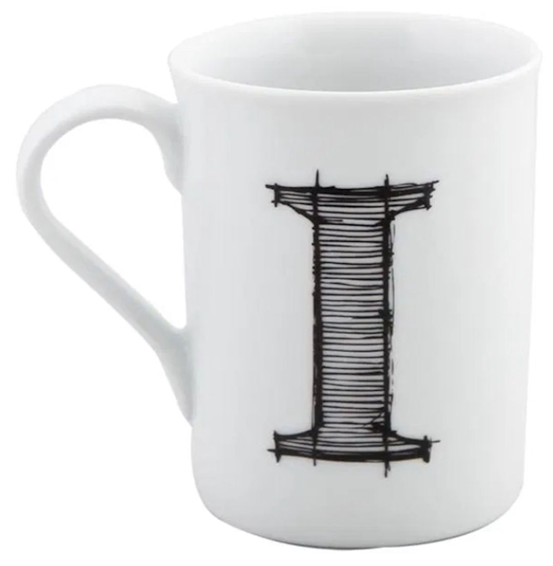Krujka Porland Letter (I), farfor, ağ, 285 ml — Mallar, Bakı