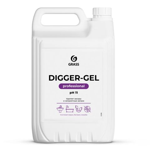 Hamam və duş üçün təmizləyici vasitə Grass Digger Gel, boru təmizləyicisi, 5 lt, santexnika üçün, gel, 5300 q — Bakı