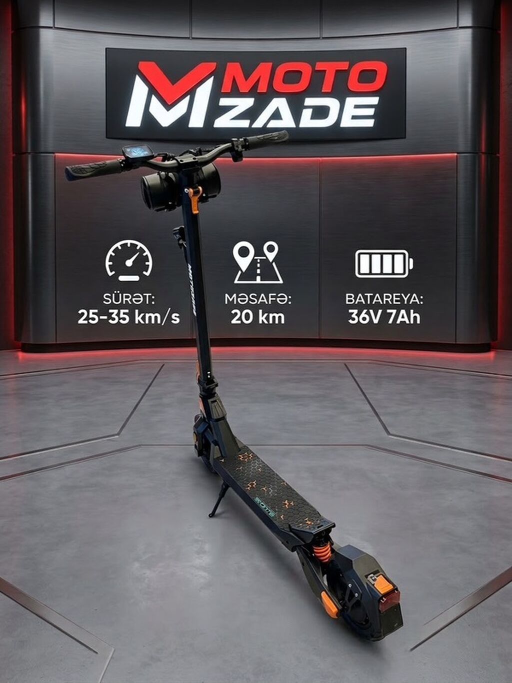 Motozade Elektrik Skuter – şəhər mobilliyi üçün peşəkar həll Texniki — Skuterlər, Bakı (3)