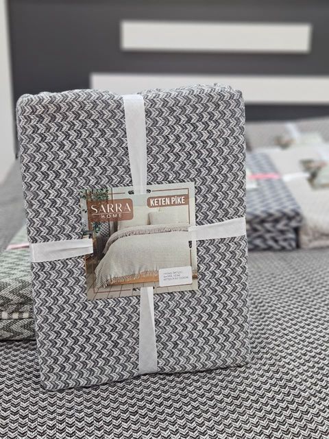 Pike Sarra Home EVM015-0603, 220x240 sm, ikinəfərlik, pambıq, boz — Bakı