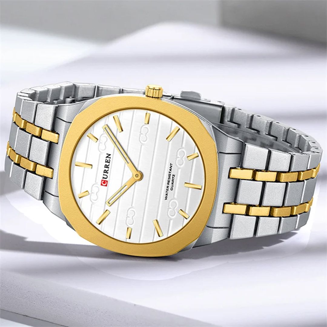 Kişi qol saatı Curren C 8444 Silver Gold White — Mallar, Bakı (2)
