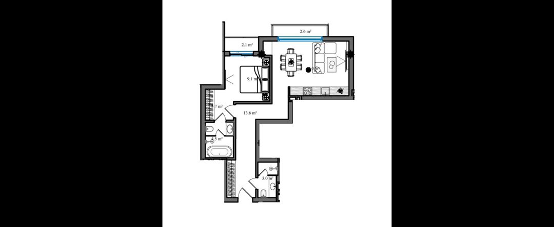 Satılır 2 otaqlı yeni tikili 70.1 m² — Mənzil, Qusar (7)