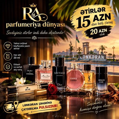 RA Aroma – Ətir Dünyası Yalnız orijinal keyfiyyətə yaxın ətirlər — Lənkəran