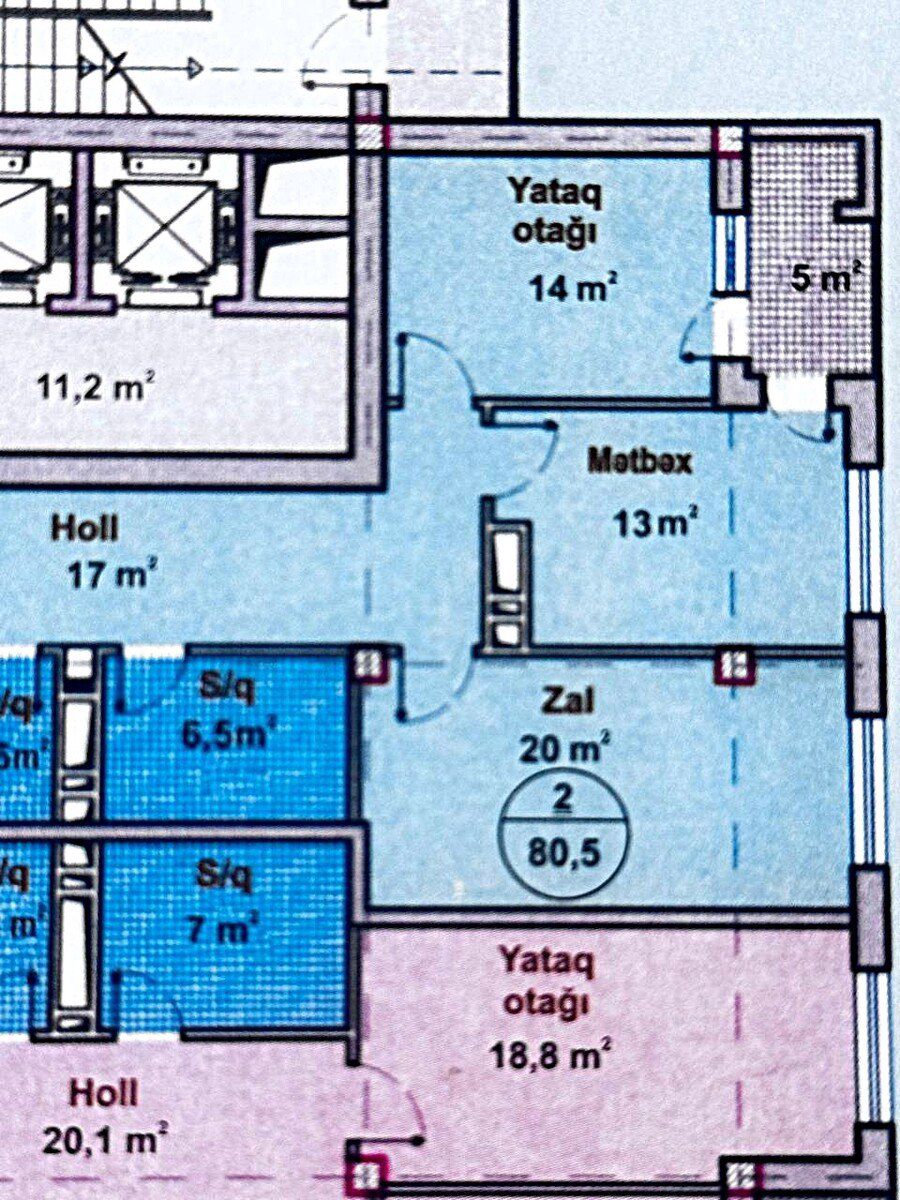 Satılır 2 otaqlı yeni tikili 82.5 m² — Mənzil, Bakı (2)
