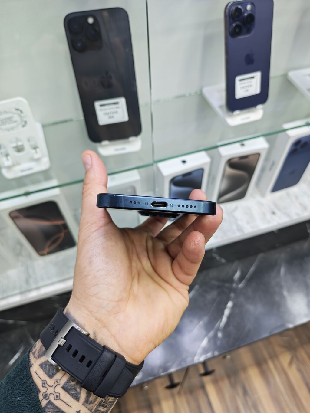 IPhone 15 Pro, 128 GB, Blue Titanium, Zəmanət, Simsiz şarj, Face ID — Apple iPhone, Bakı (7)