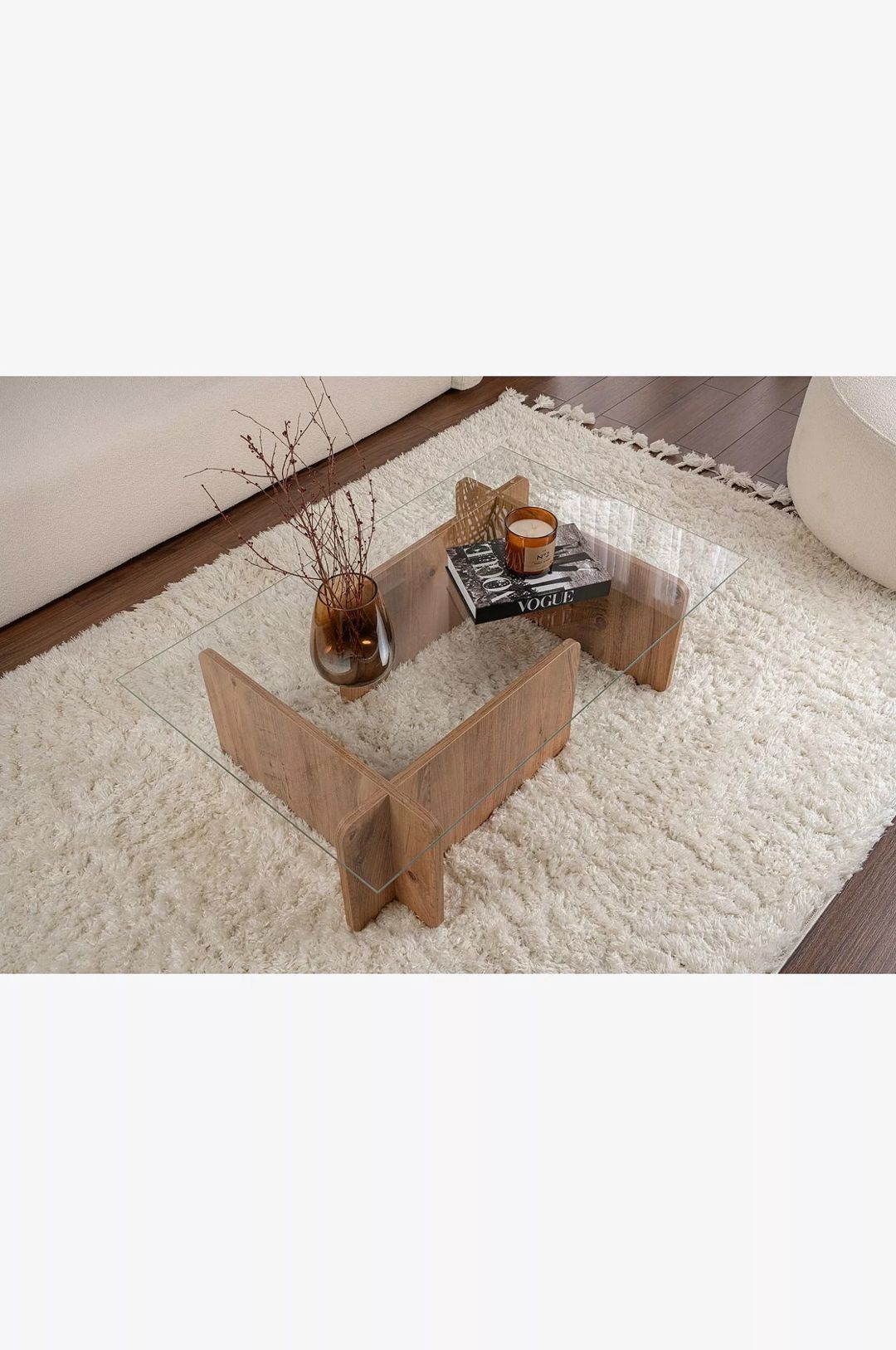 Jurnal masası Elegant Wood ZARR990, laminat, ağ, 65x105x30 sm — Jurnal masaları, Bakı (3)