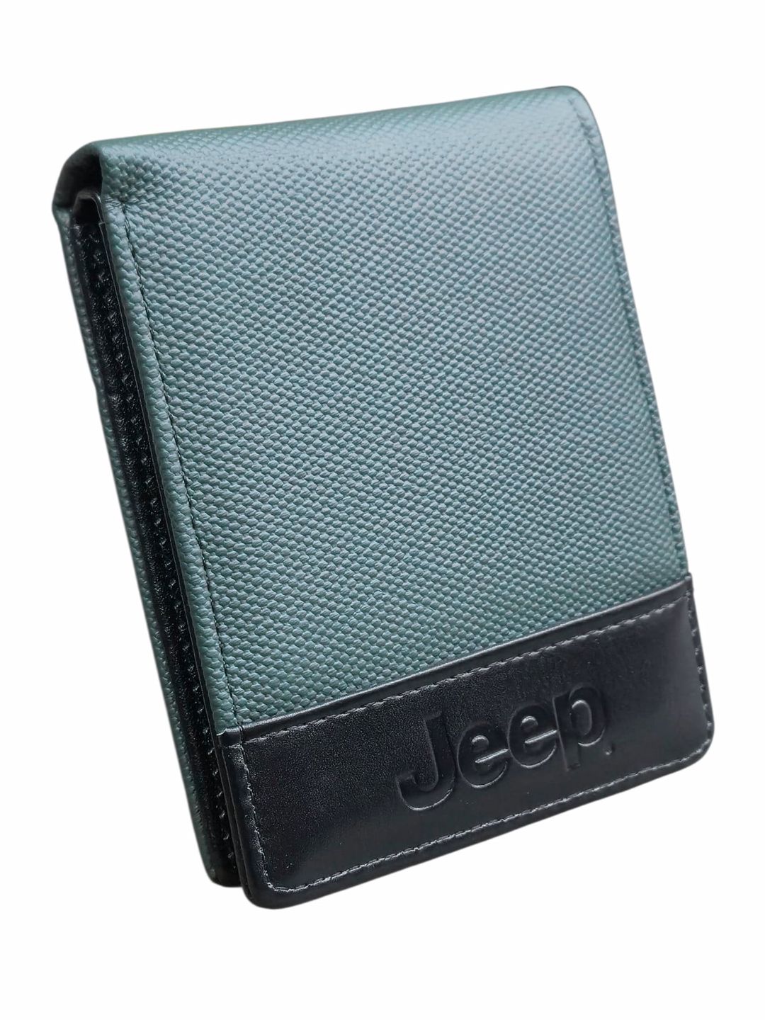 Kişilər üçün pulqabı, poliuretan, 6 kart bölməsi, 9x12 sm, qara-yaşıl - Jeep_JP211 — Mallar, Bakı