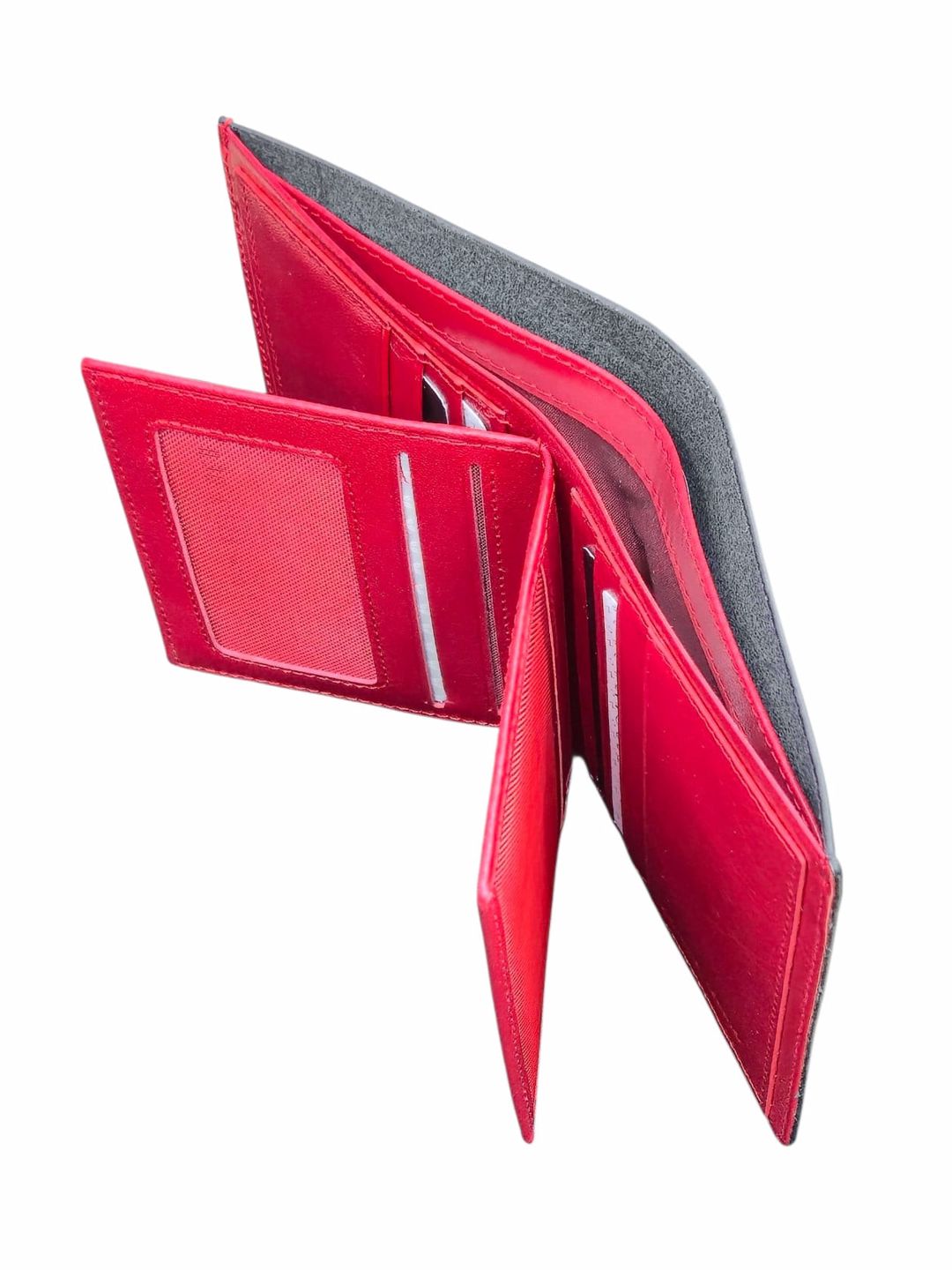 Unisex pulqabı, təbii dəri, 16 kart bölməsi, Türkiyə istehsalı, qara-qırmızı - Tergan_1672_Black-Red — Mallar, Bakı (2)