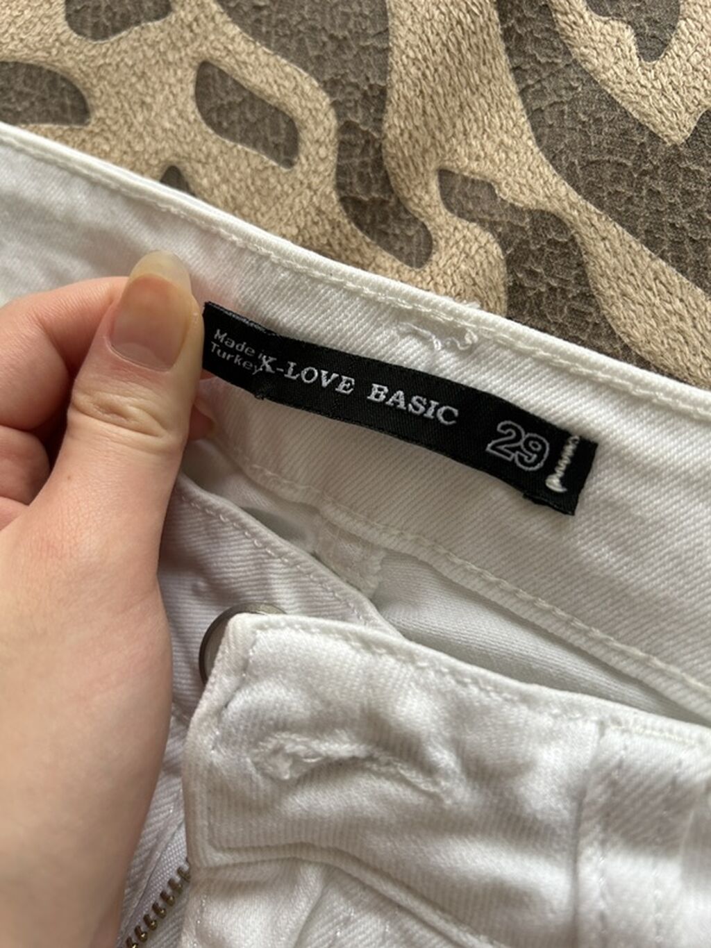 Ağ rəngli dizaynlı cins şalvar – X-love Basıc, ölçü 29. - Material — Uşaq geyimi, Bakı (3)
