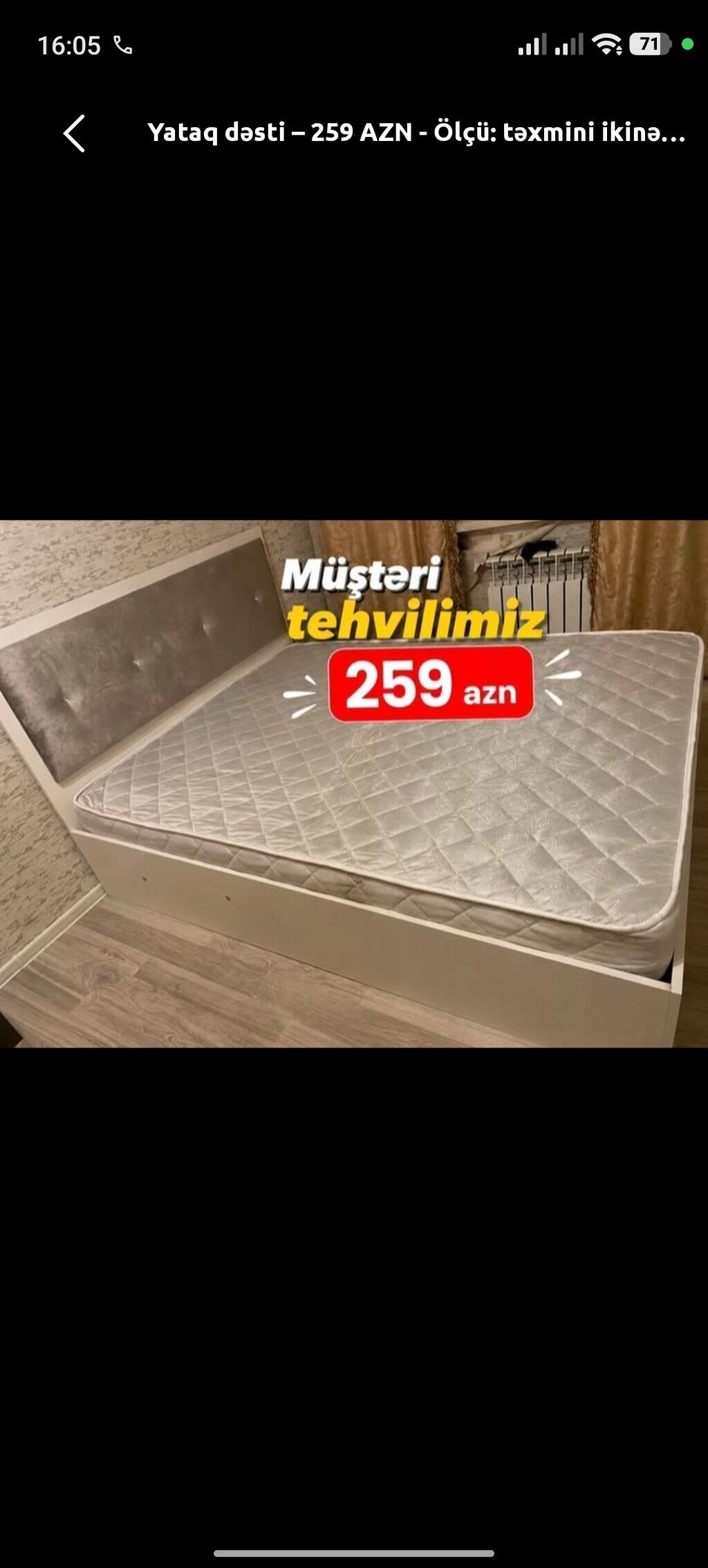 Yataq dəsti – 259 AZN - Rəng: açıq bej/kremin tonları - Çarpayı — Yataq otağı mobilya dəstləri, Digah
