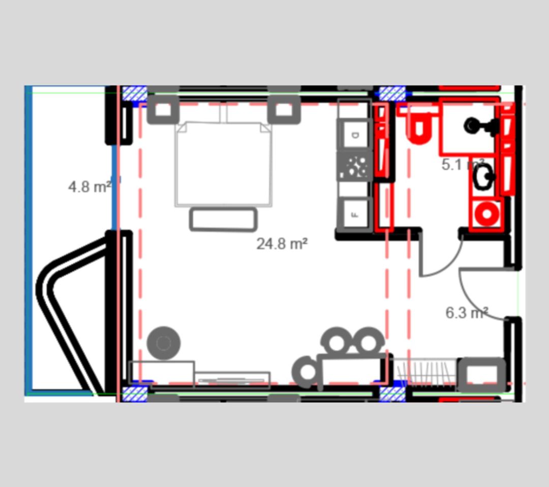 Satılır 1 otaqlı yeni tikili 47.7 m² — Mənzil, Bakı (8)