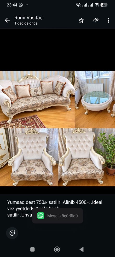 Yumsaq dest 750₼ satilir .Alinib 4500₼ .İdeal veziyyetdedi .Kocle — Bakı