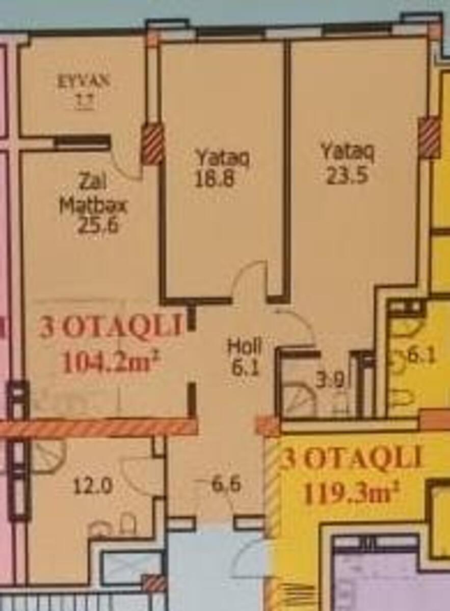 Satılır 3 otaqlı yeni tikili 105 m² — Mənzil, Bakı (2)