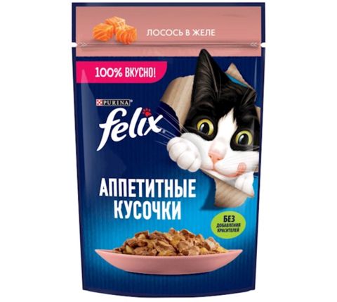 Nəm yem pişiklər üçün Felix, jeledə qızılbalıq, 75 q — Bakı