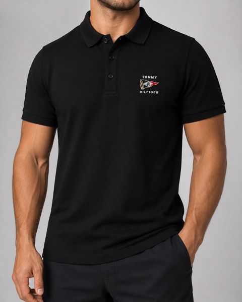 Polo kişilər üçün 2617032, qara, pambıq, ölçü M — Bakı