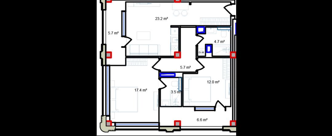 Satılır 3 otaqlı yeni tikili 92.8 m² — Mənzil, Bakı (8)