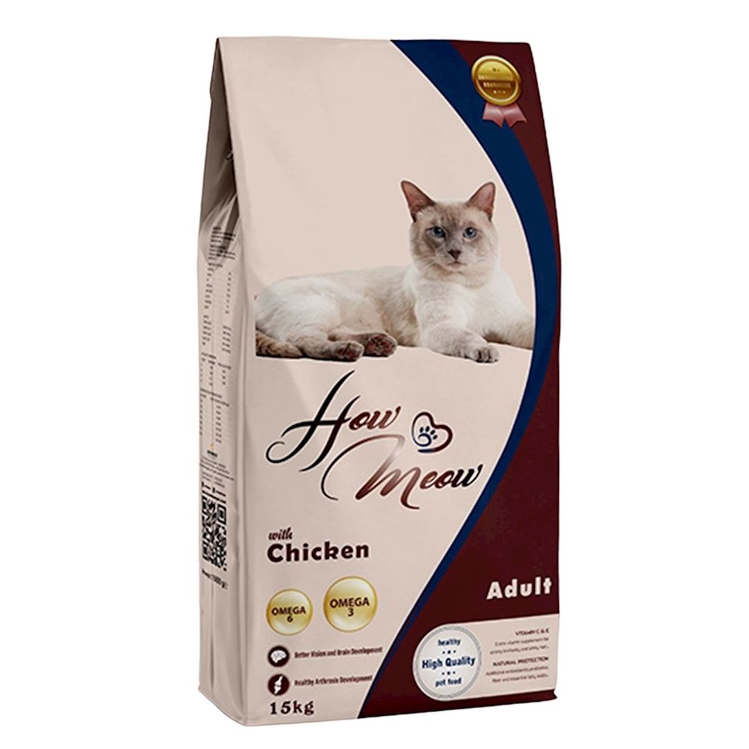 Quru yem How Meow with Chicken, yetkin pişiklər üçün, toyuq ilə, 1 kq — Mallar, Bakı