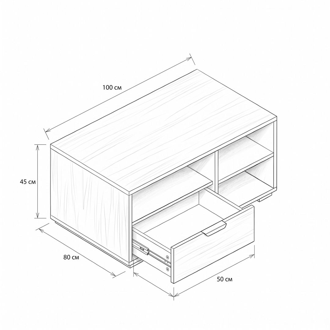 Jurnal masası, Ldsp, venge, 100x80x45 sm — Jurnal masaları, Bakı (2)