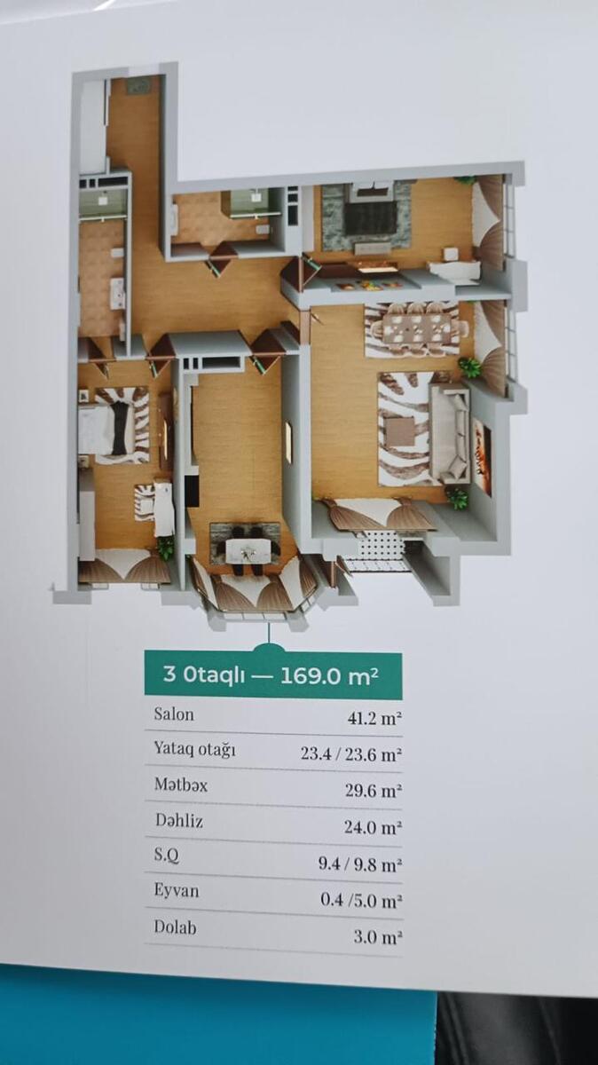 Satılır 3 otaqlı yeni tikili 169 m² — Mənzil, Bakı (11)