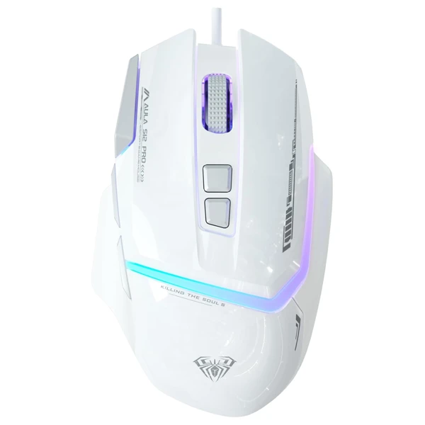 Aula S12 PRO A825 Wired Gaming Mouse (White) — Mallar, Bakı
