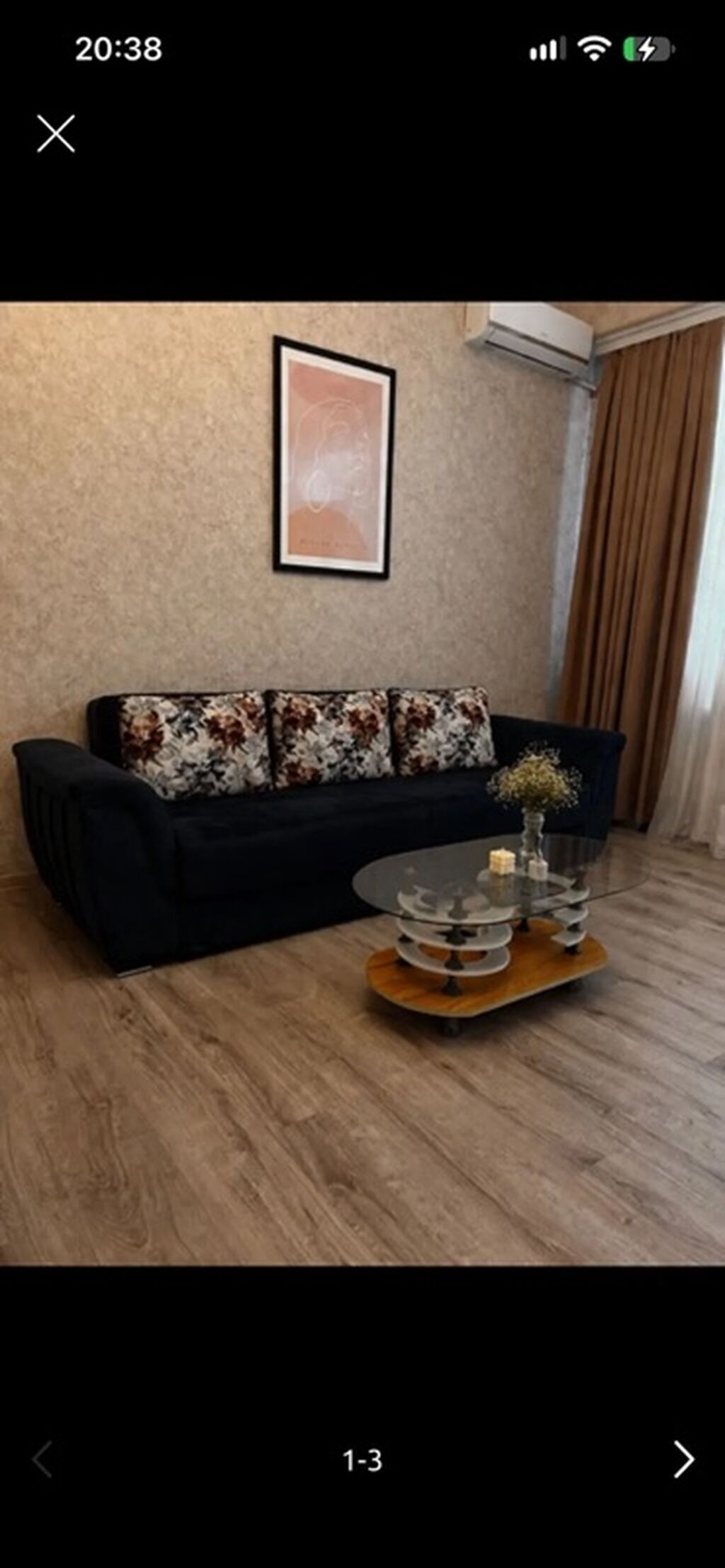 Qonaq otağı üçün rahat və zərif divan - Rəng: tünd göy/qara — Divanlər, Bakı