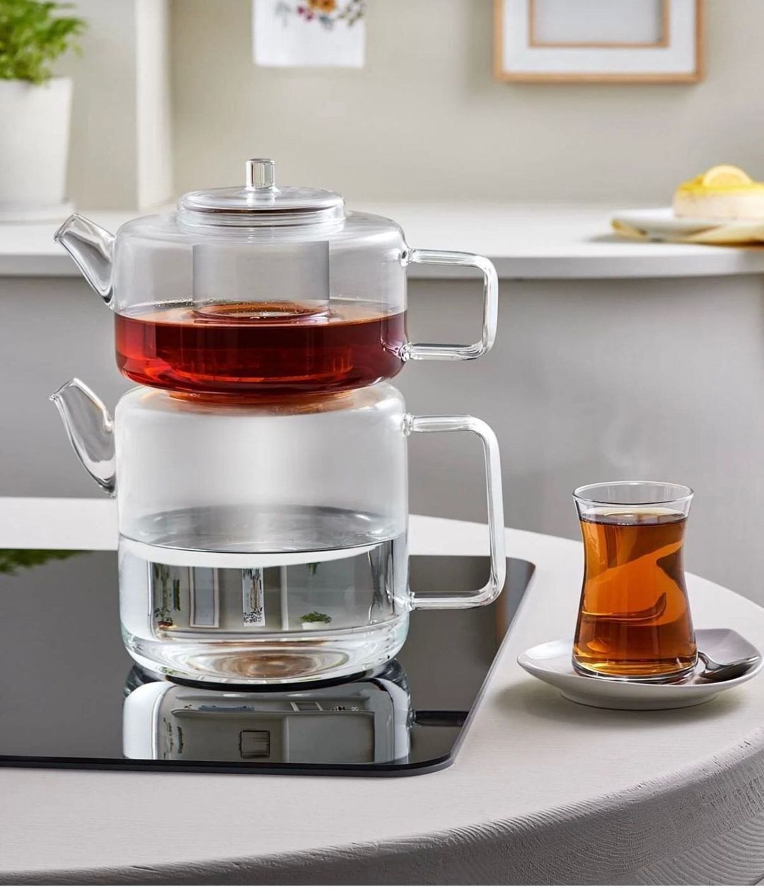 Çaydan dəsti prl_099123, şüşə, şəffaf, 900/1500 ml, 2 əd — Mallar, Bakı (3)