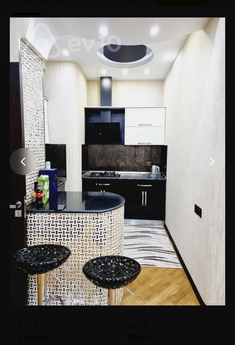 2 otaqlı mənzil, 55 m², Hüseyn Seyidzadə küçəsi — kirayə — Mənzil, Bakı (3)