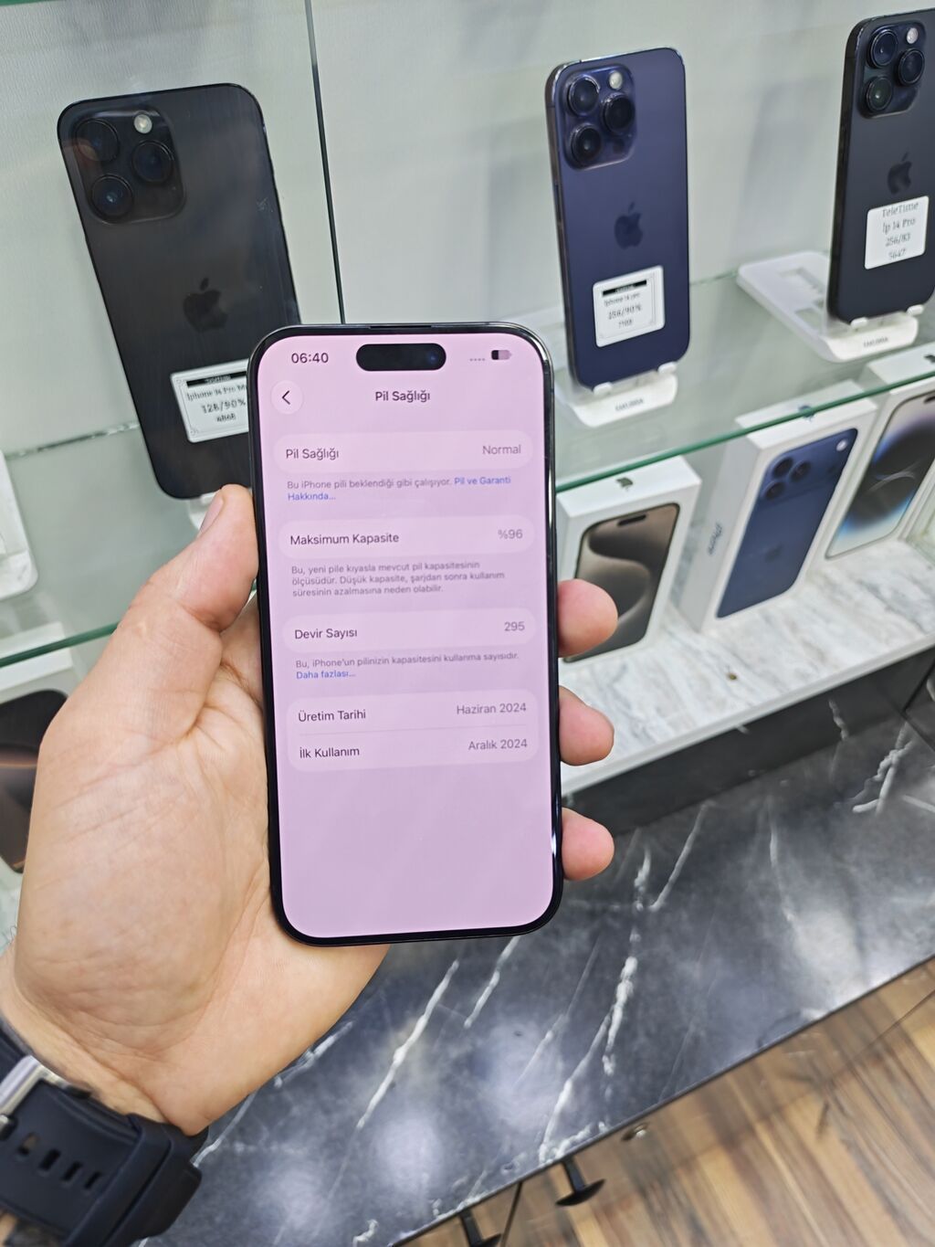 IPhone 15 Pro, 128 GB, Blue Titanium, Zəmanət, Simsiz şarj, Face ID — Apple iPhone, Bakı (3)