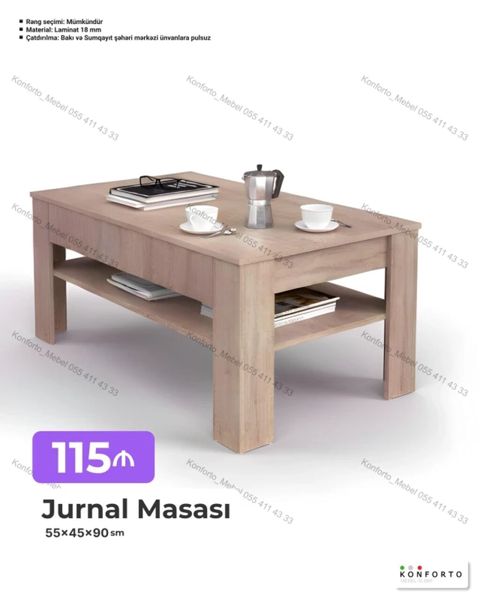 Düz masa, Açılmayan, Təkərsiz, Teksturalı laminat, Pulsuz quraşdırılma — Bakı
