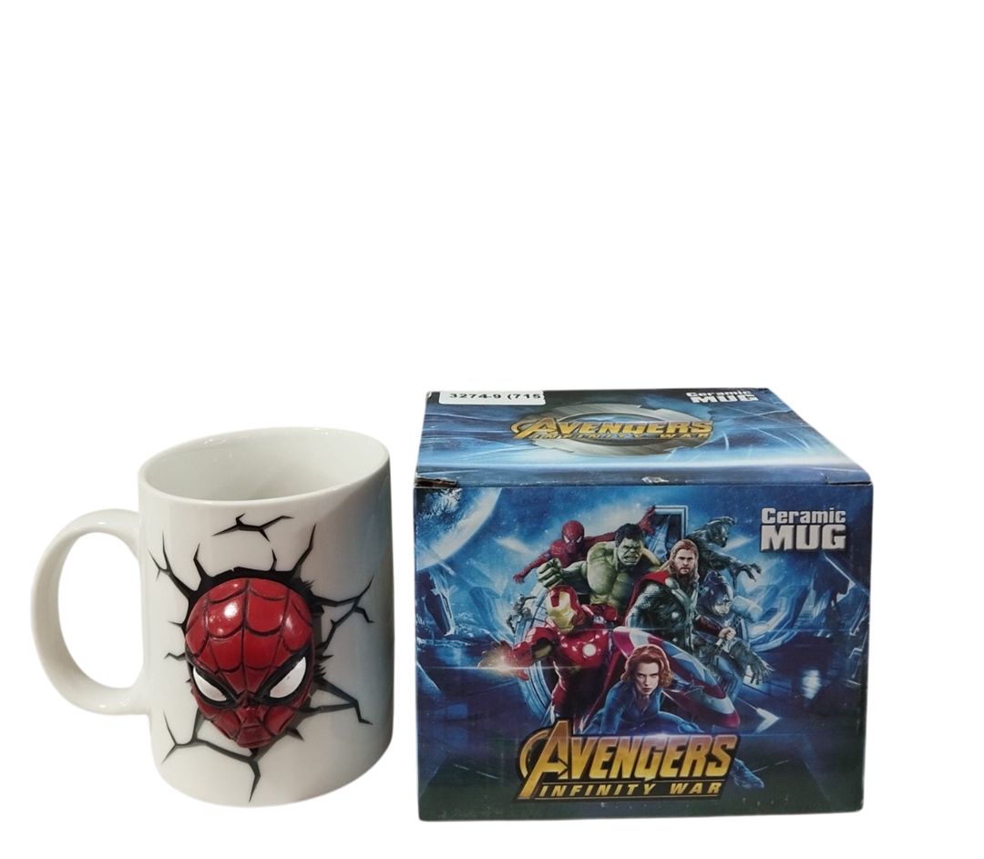 Fincan vm139 Spider man, keramika, ağ, 400 ml — Mallar, Bakı